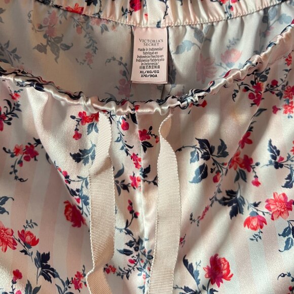 Victoria's Secret Floral Striped Satin Pajama Set XL - Picture 5 of 5